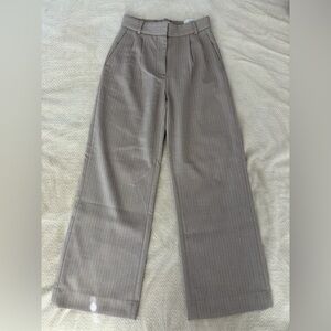 Abercrombie & Fitch Tailored Pinstripe Trousers in Taupe